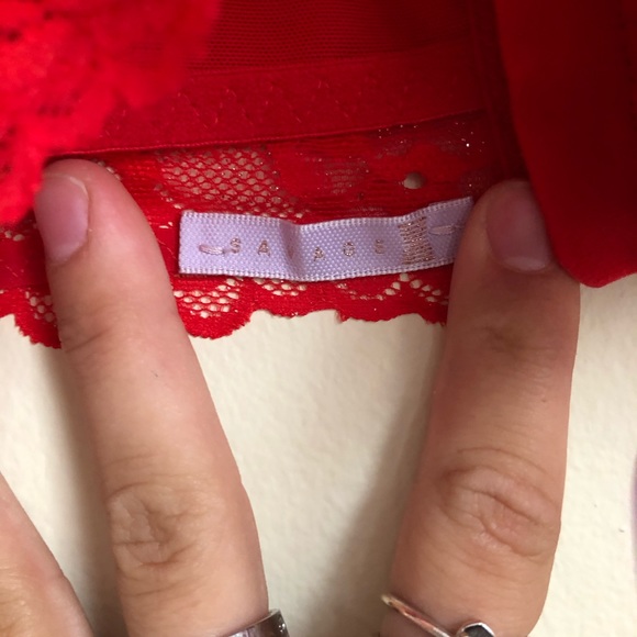Savage X Fenty Red Lace Racerback Bralette Intimates 3X - Picture 8 of 9